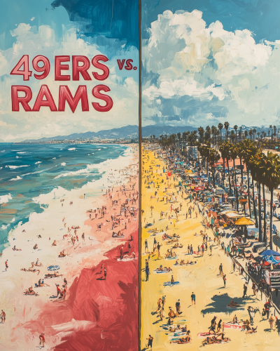 49ERS vs. RAMS Comic Style