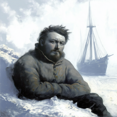 Tired Explorer by Icebound Ship