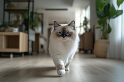 Ragdoll Cat in Modern Home