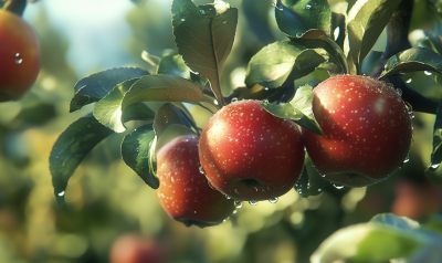 Realistic Apple Orchard Macro