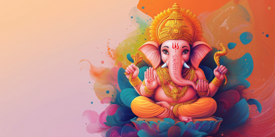 Colorful Ganesh Chaturthi Social Post Design