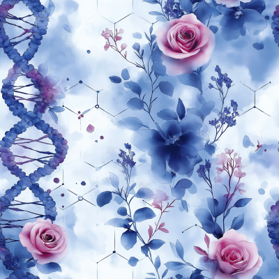 Watercolor DNA with Flowers