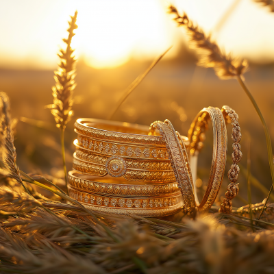 Elegant Gold Jewelry Display