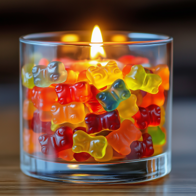 Floating Gummy Bears Candle