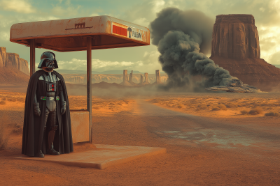 Darth Vader at a Bus Stop