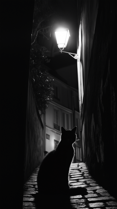 Parisian Cat Silhouette