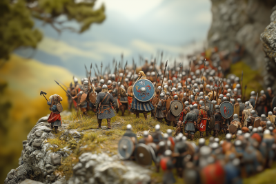 Diorama of Viking Battle