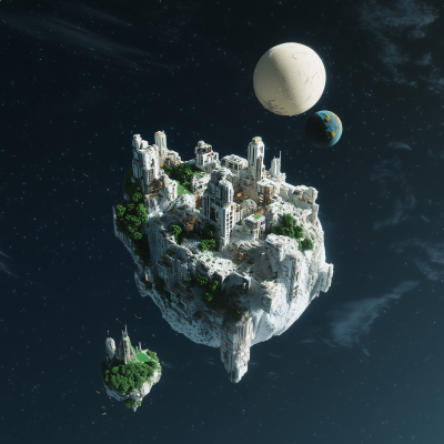 Minecraft Style Sci-Fi Earth