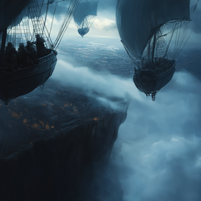 Airships in a Stormy Sky