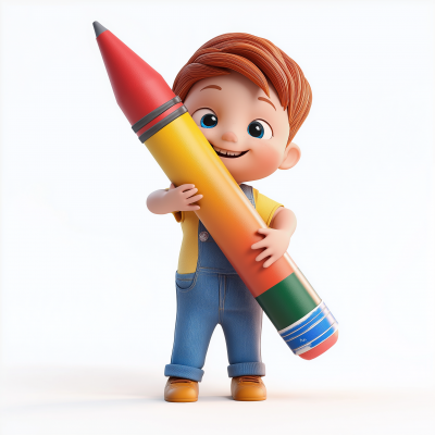 3D Character with Crayon