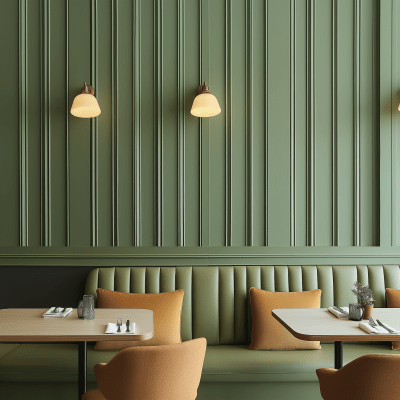 Elegant Green Wall Paneling