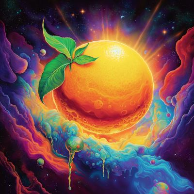 Psychedelic Orange Planet