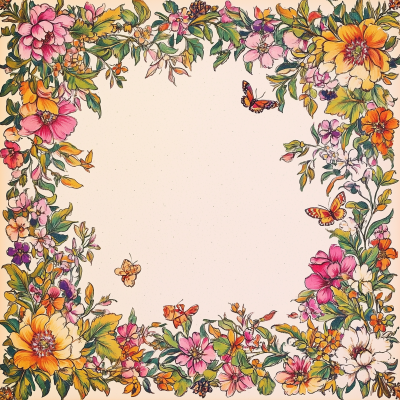 Vintage Floral Art Nouveau Border