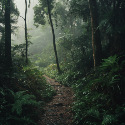 Rainforest Path in Storm