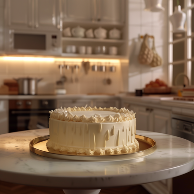 Closeup of White Chocolate Cake