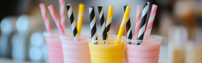 Colorful Straws in Smoothies