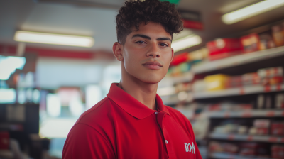 Young Man in Red Polo