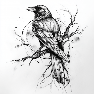 Raven Tattoo Design