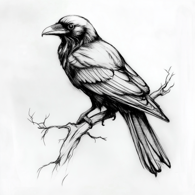 Raven Tattoo Design