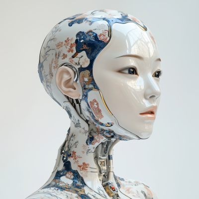 Elegant Futuristic Robot Woman