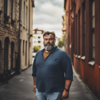 Man in Outdoor Setting