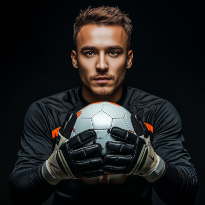 Soccer Goalkeeper Holding Ball