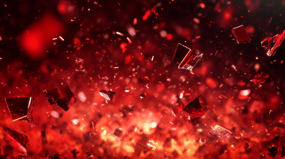 Red Trash Particles Background