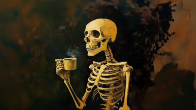 Skeleton with Espresso