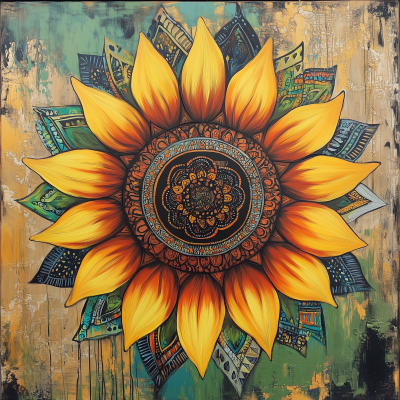 Vibrant Sunflower Mandala