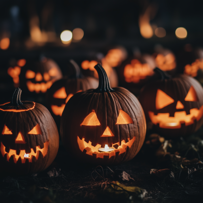 Glowing Halloween Pumpkins