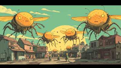 Cicadas in a Quaint Town