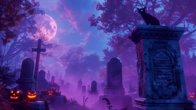 Spooky Graveyard Scene