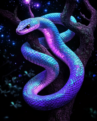 Mystical Snake and Stars