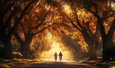 Bike Riders Under Canopy