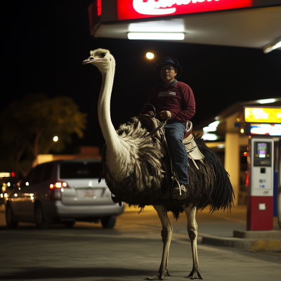 Ostrich Ride at Sunset