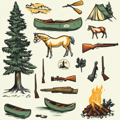 Vintage Summer Camp Clip Art