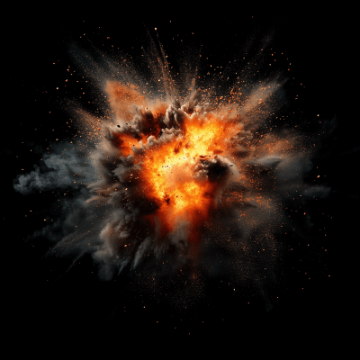 Explosion on Black Background