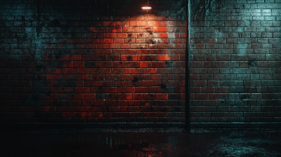 Moody Brick Wall at Night