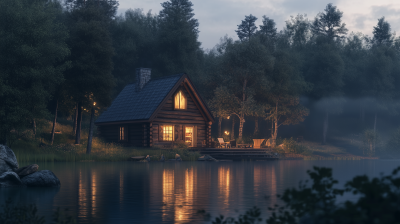 Cozy Cabin at Dusk