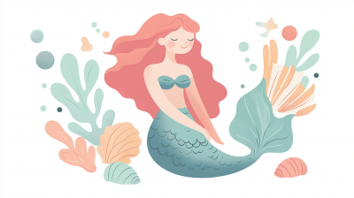 Dreamy Mermaid Illustration