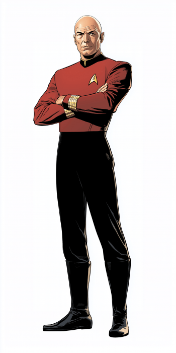 Captain Picard in 1950’s Comic Book Style