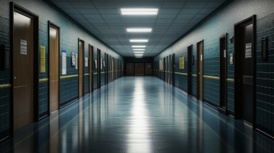 Empty School Hallway