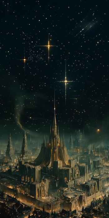Gothic Cityscape at Night