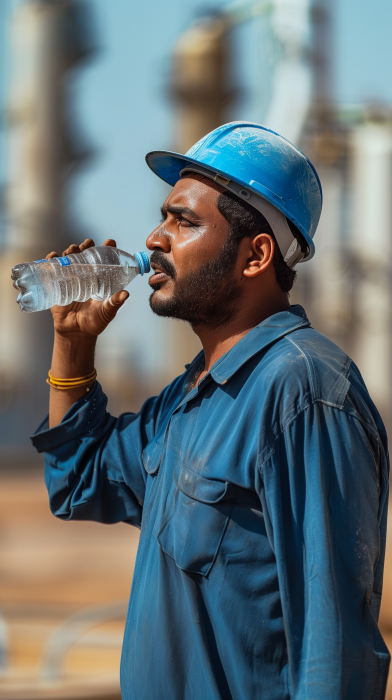 Construction Worker in Desert
