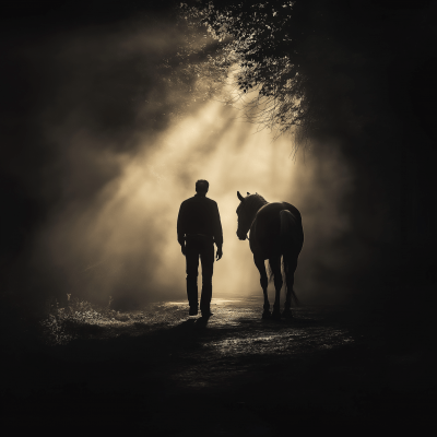 Man Walking with a Horse