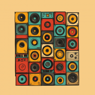 Wall of Speakers T-Shirt Design