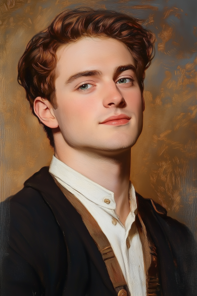 1900s Painting of a Young Adult Man