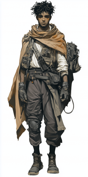 Caucasian Refugee in Steampunk Style