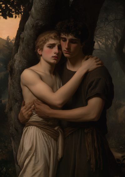 Neoclassical Embrace at Dusk