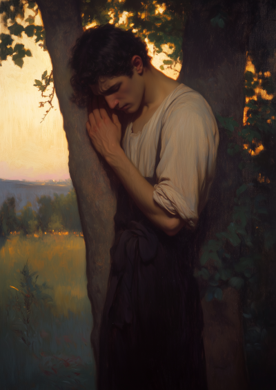 Crying Man at Dusk